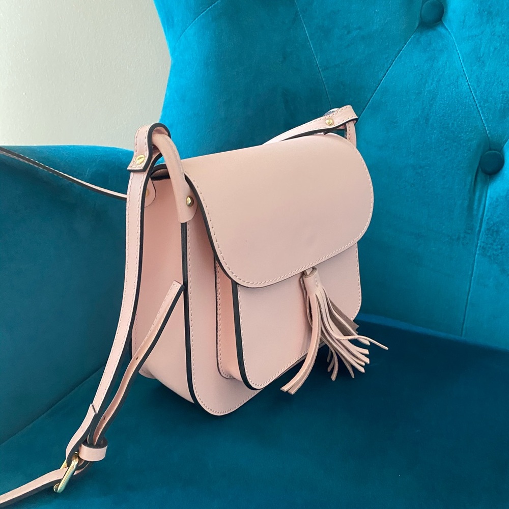 Pink leather purse